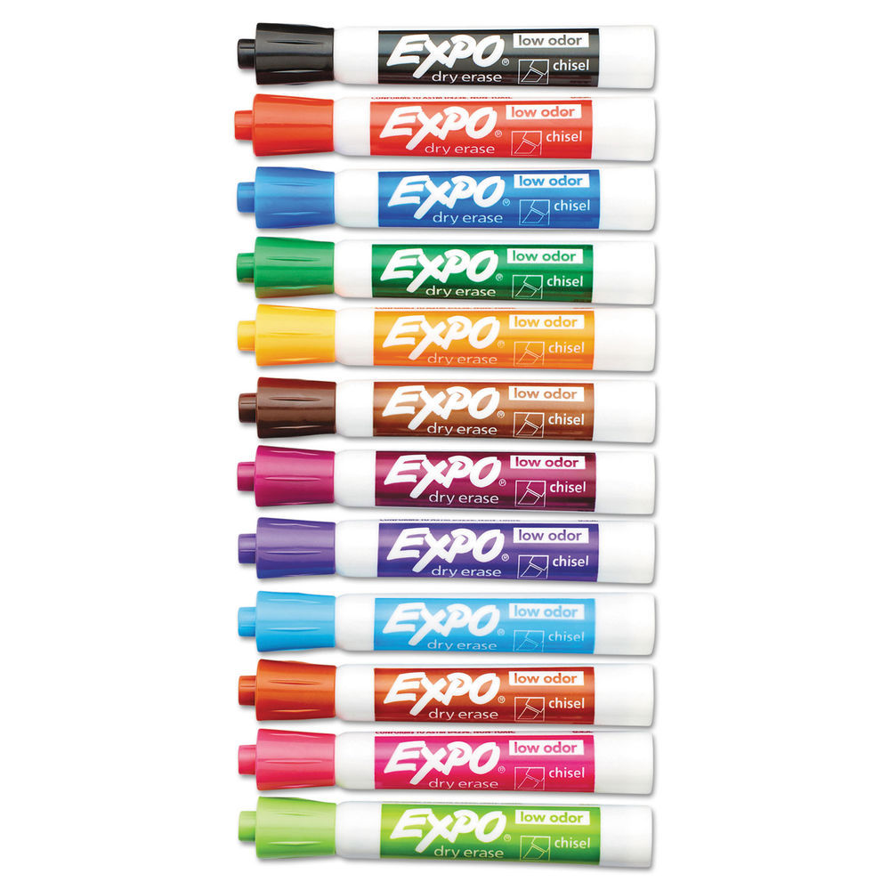 Low-Odor Dry-Erase Marker, Extra-Fine Needle Tip, Black, 4/Pack