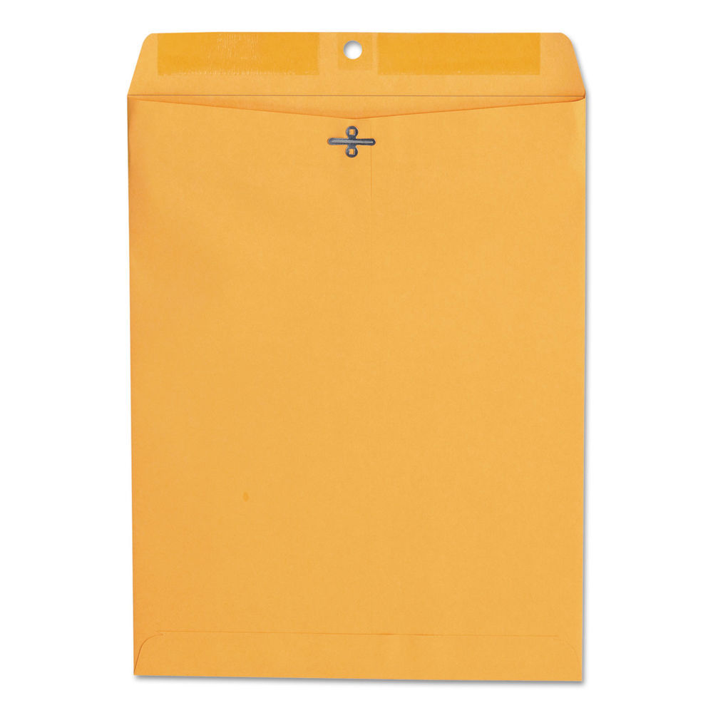 Clasp Envelope, 28 lb Bond Weight Kraft, #97, Square Flap, Clasp/Gummed Closure, 10 x 13, Brown Kraft, 100/Box