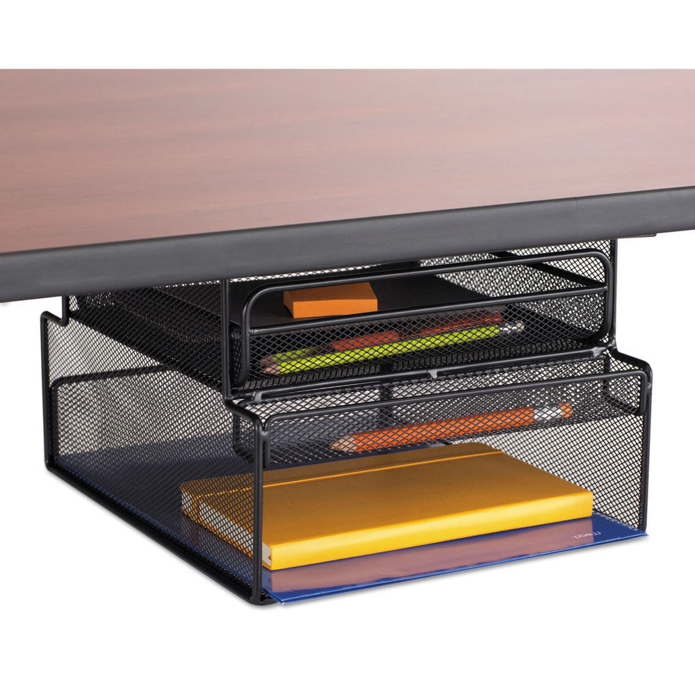 Safco 3250BL: Onyx Mini Organizer with Three Compartments, Black, 6 x
