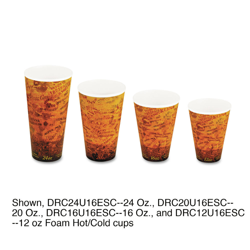 Dart Horizon Hot/cold Foam Drinking Cups, 20 Oz, Printed, Blueberry/white,  25/bag, 20 Bags/carton - Mfr Part# 20J16H