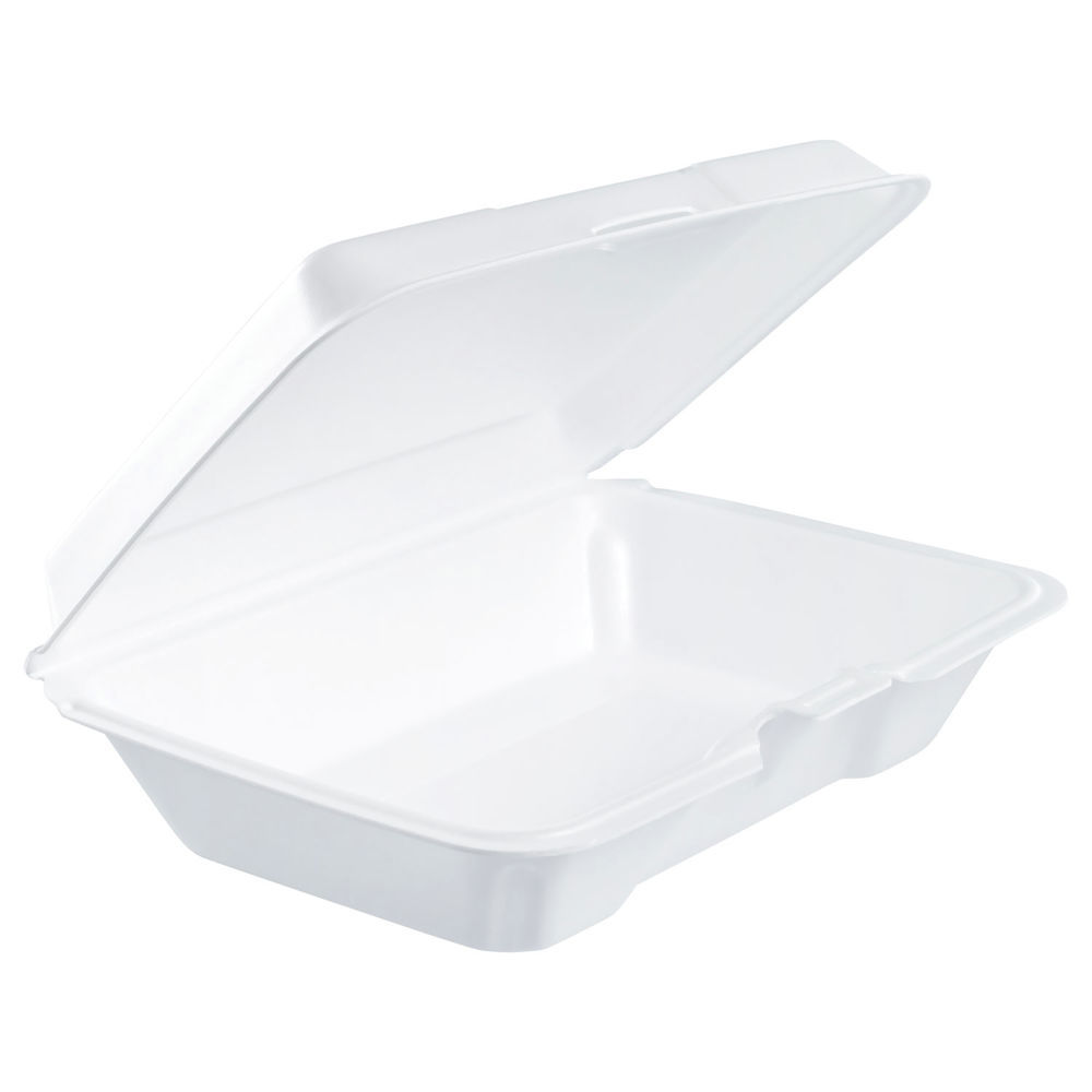 Dart Foam Container, 8W x 8L, White, 200 ct