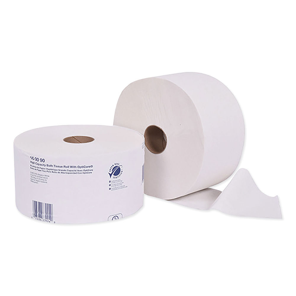 Universal High Capacity Bath Tissue w/OptiCore, Septic Safe, 2-Ply, White, 2,000/Roll, 12/Carton Universal High Capacity Bath Tissue w/OptiCore, Septic Safe, 2-Ply, White, 2,000/Roll, 12/Carton