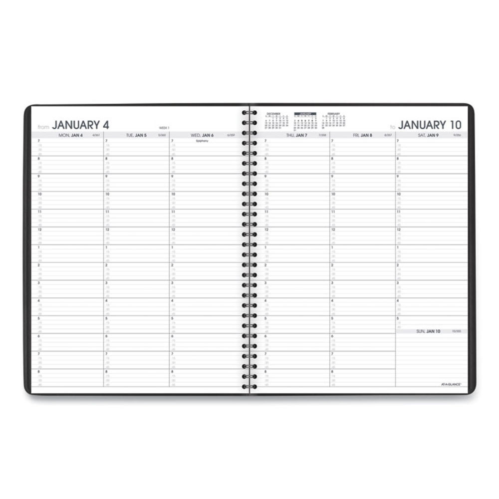 Weekly Appointment Book, 11 x 8.25, Black Cover, 13-Month (Jan to Jan): 2024 to 2025