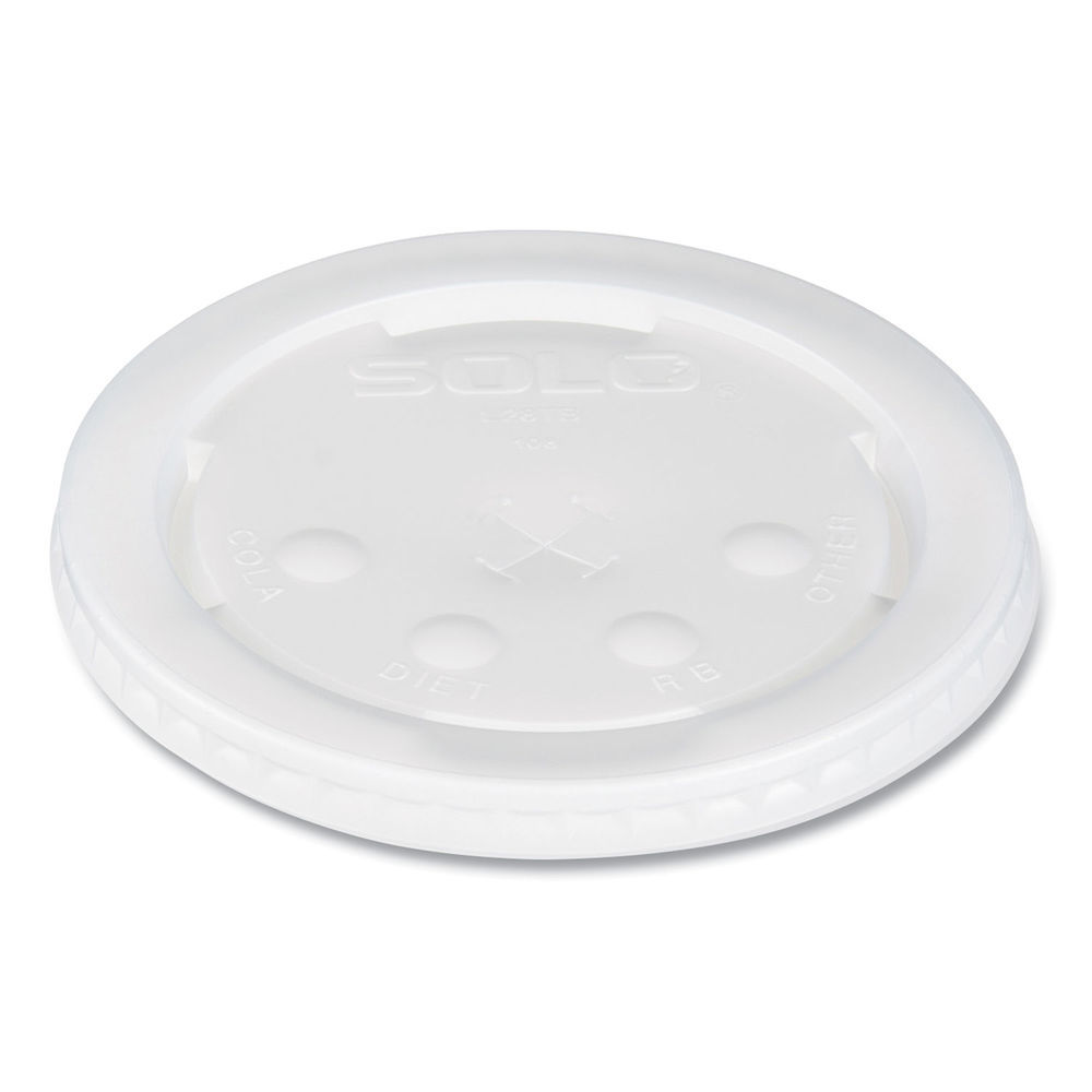 Solo 626TS Clear Flat Lid with Straw Slot - 100/Pack