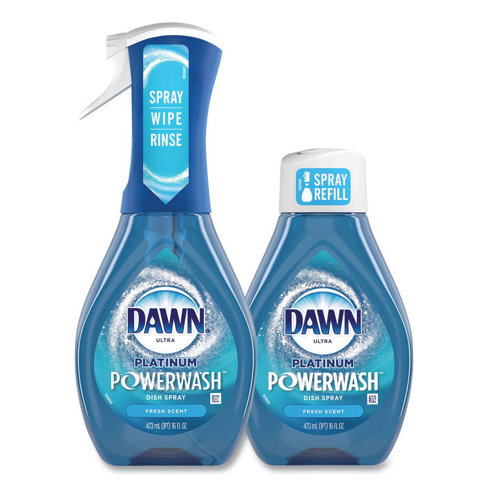 Dawn Platinum Powerwash Dish Spray, Fresh, 16 oz Spray Bottle, 2-Pack, 3 Packs-carton