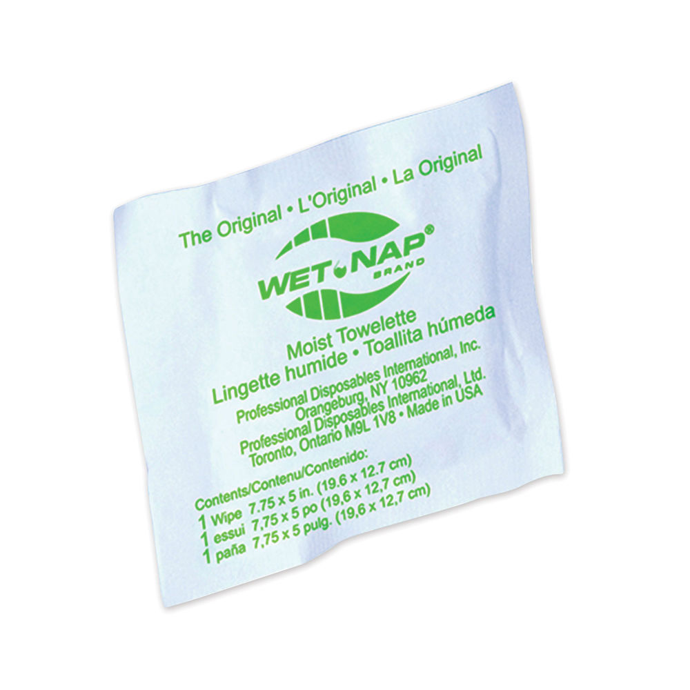 Wet-Nap Premoistened Towelettes, 1-Ply, 5 x 7.75, Unscented, White, 100/Pack, 10 Packs/Carton Wet-Nap Premoistened Towelettes, 1-Ply, 5 x 7.75, Unscented, White, 100/Pack, 10 Packs/Carton