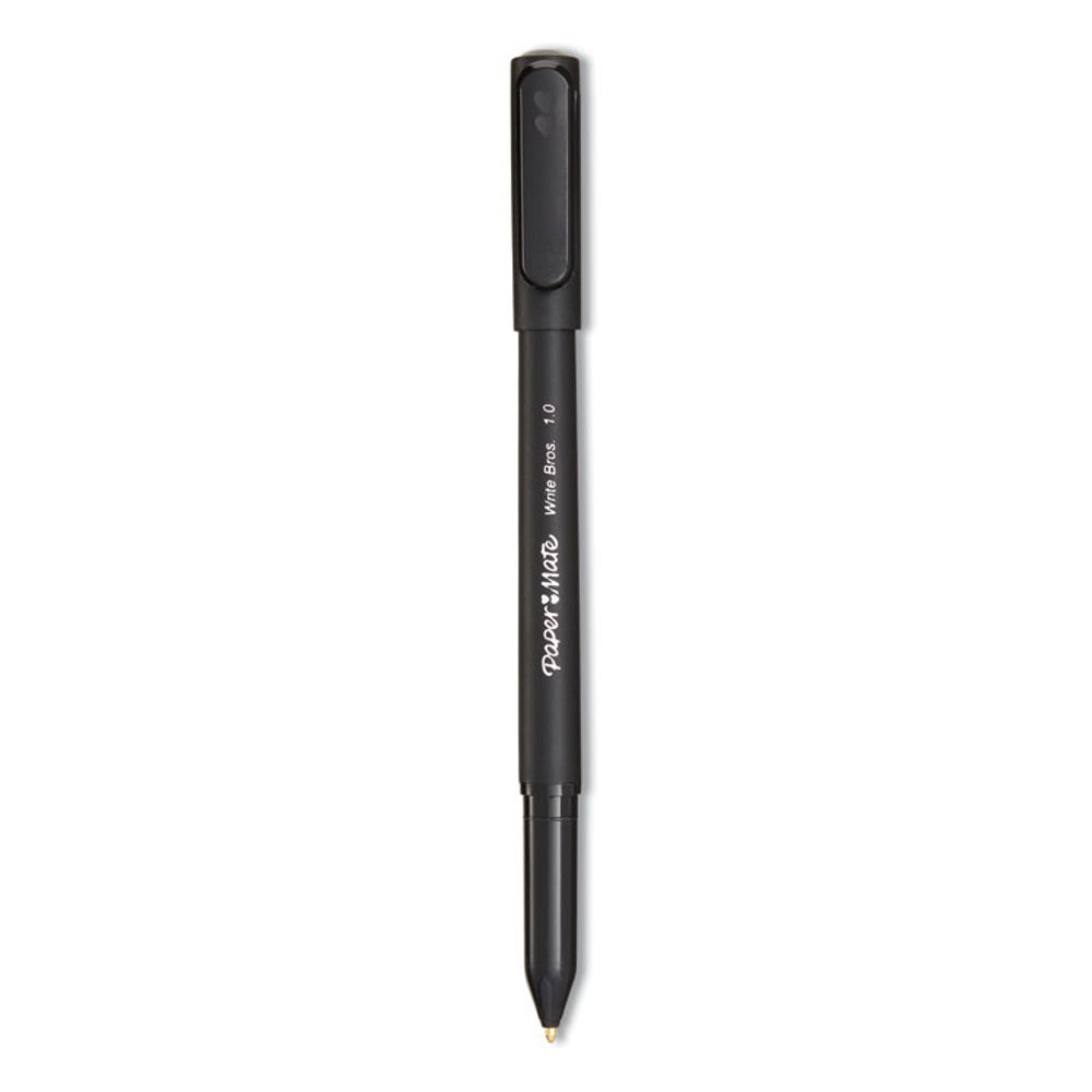 Felt-Tip Porous Pens, Medium Point, 1.0 mm, Black Barrels, Black Ink, Pack  Of 12 Pens