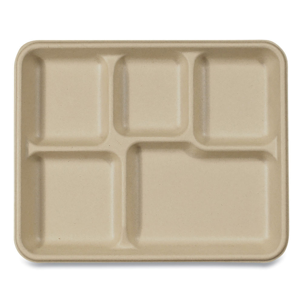 6.5 x 5 Fiber Food Tray, Natural Plant Fiber