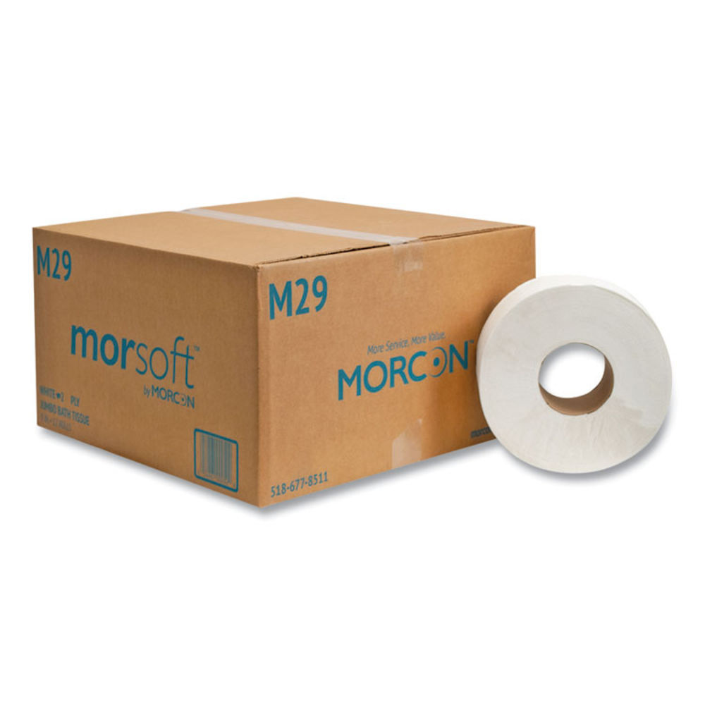 Morcon Tissue Jumbo Bath Tissue, Septic Safe, 2-Ply, White, 700 Ft, 12 ...
