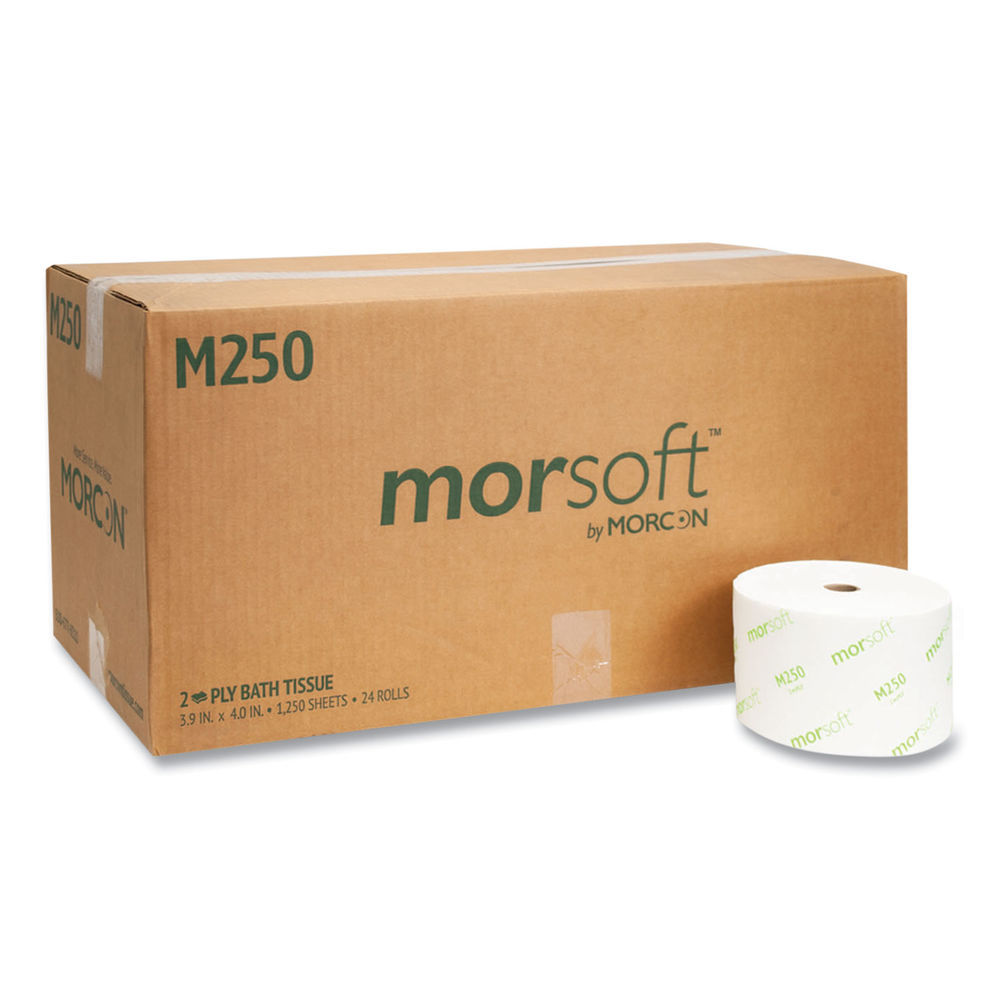 Small Core Bath Tissue, Septic Safe, 2-Ply, White, 1,250/Roll, 24 Rolls/Carton Small Core Bath Tissue, Septic Safe, 2-Ply, White, 1,250/Roll, 24 Rolls/Carton