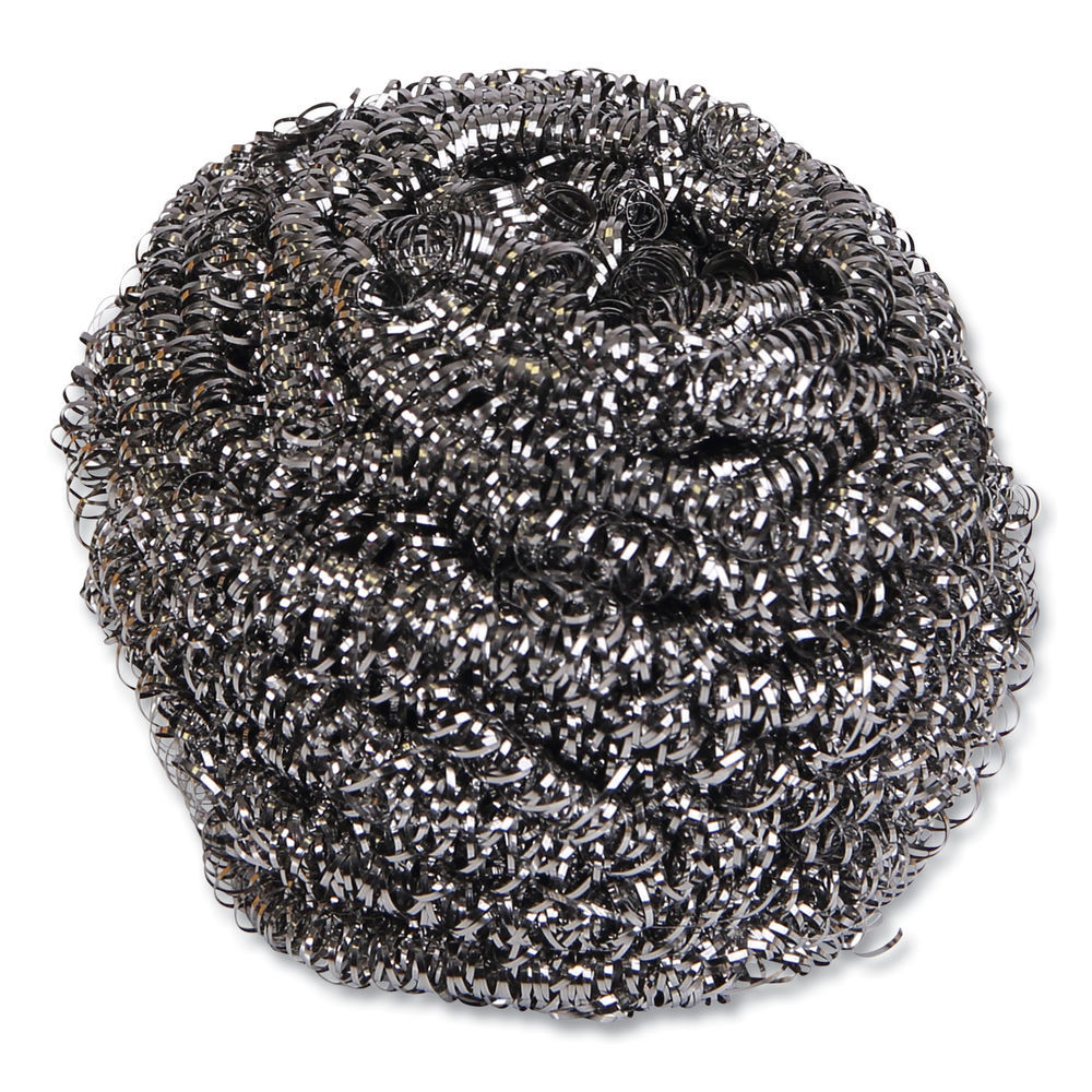 Stainless Steel Scrubber, Large Size, 2.5 x 2.75, Steel Gray, 12/Carton Stainless Steel Scrubber, Large Size, 2.5 x 2.75, Steel Gray, 12/Carton