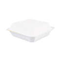 Boardwalk 9 in. x 9 in. x 3.19 in. White Bagasse Food Containers