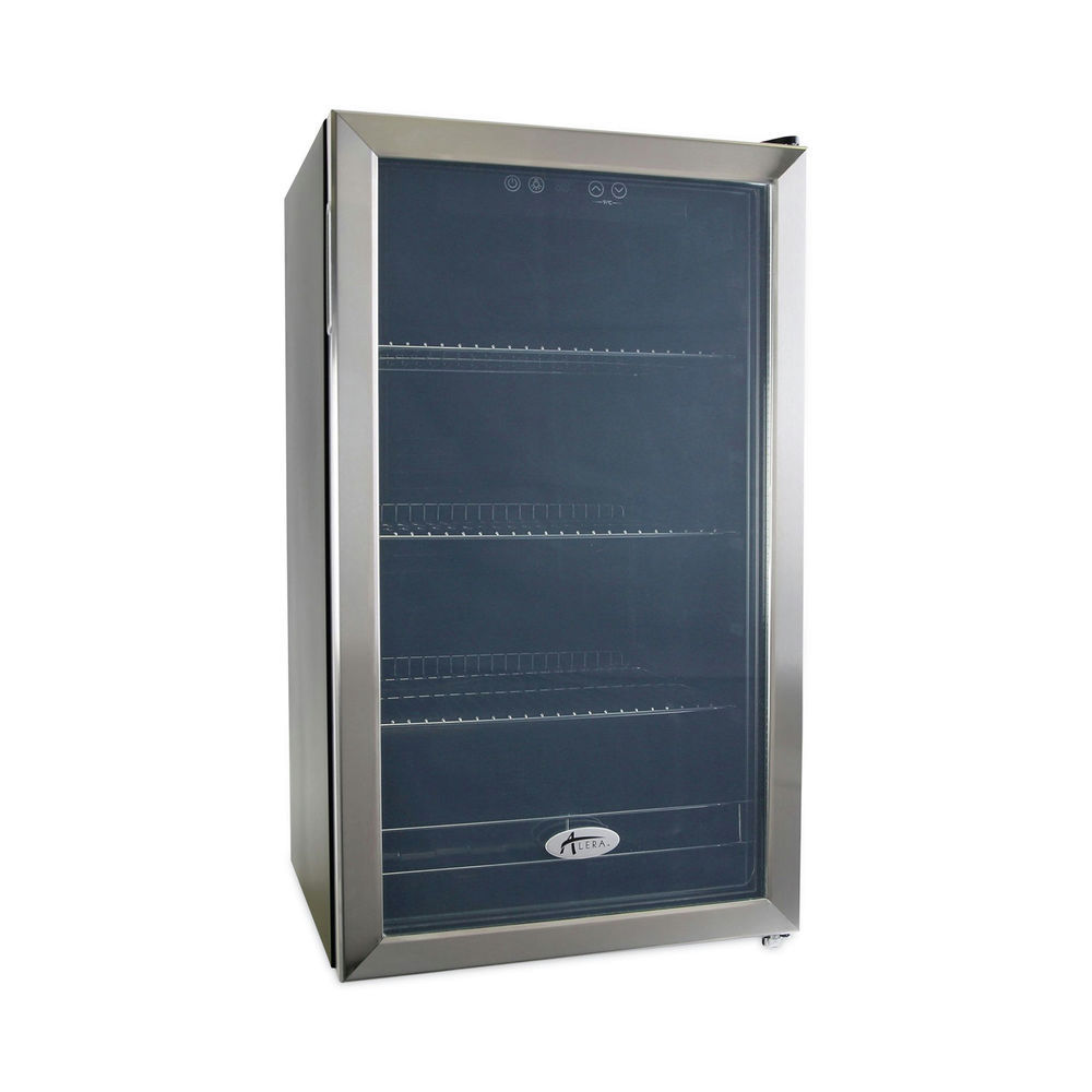 Alera 3.4 Cu. Ft. Beverage Cooler, Stainless Steel/black Mfr Part JC