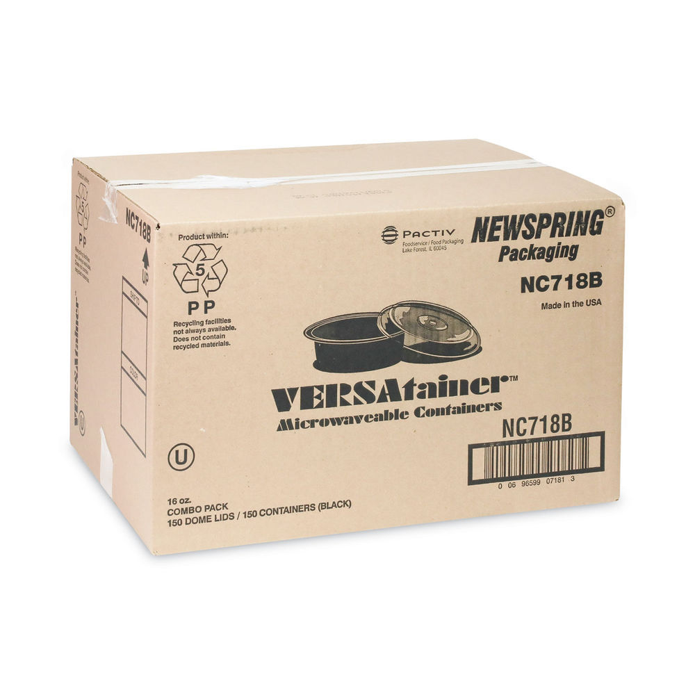 Pactiv VERSAtainer Containers 38 Oz BlackClear Pack Of 150