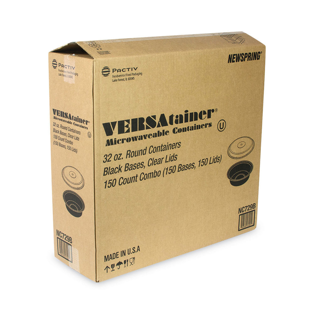 Pactiv VERSAtainer Containers 38 Oz BlackClear Pack Of 150