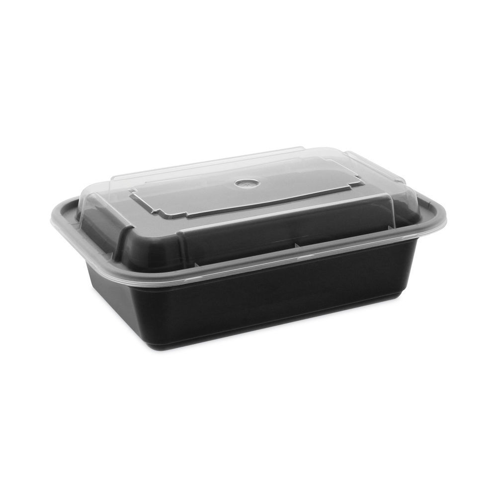 Pactiv Evergreen Newspring VERSAtainer Microwavable Containers, 16 oz, 6  Diameter, Black/Clear, Plastic, 150/Carton