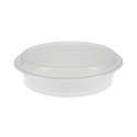 Newspring VERSAtainer Microwavable Containers, Rectangular, 12 oz, 4.5 x  5.5 x 2.12, White/Clear, Plastic, 150/Carton