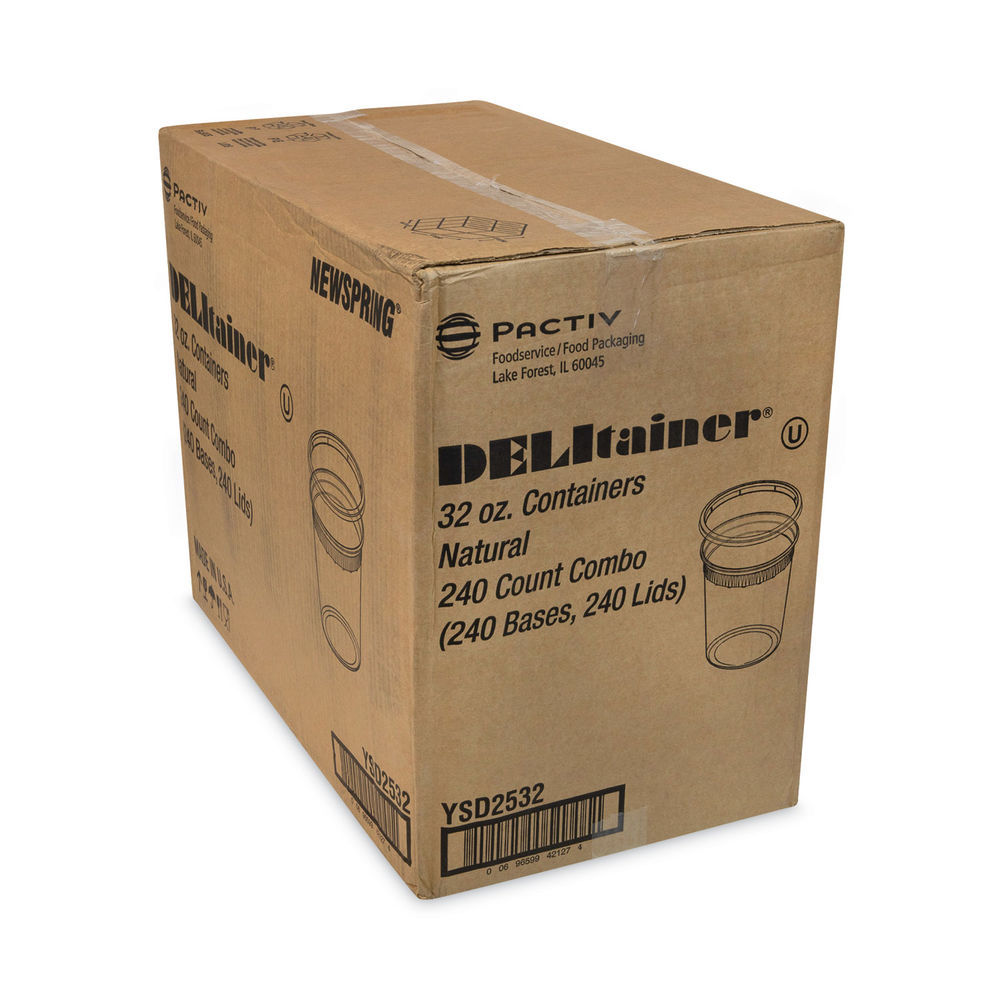 Newspring DELItainer Microwavable Container, 32 oz, 4 .55 Diameter x 5.55 h, Clear, Plastic, 240/Carton Newspring DELItainer Microwavable Container, 32 oz, 4 .55 Diameter x 5.55 h, Clear, Plastic, 240/Carton