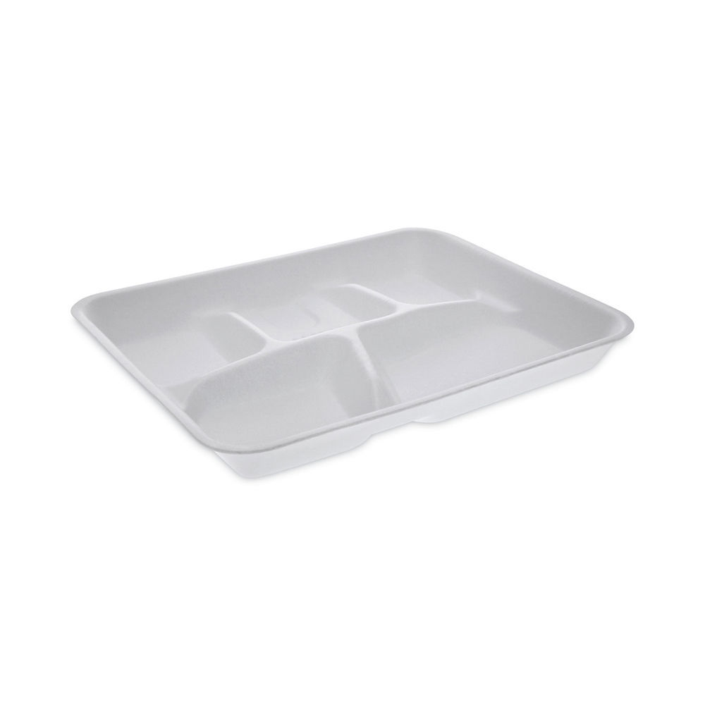 Pactiv Foam School Trays, 5-Compartment, 8.25 x 10.25 x 1, Black,  500/Carton 