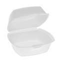 Pactiv Foam Hinged Lid Containers, Single Tab Lock #205 Utility, 9.19 x 6.5 x 2.75, White, 150/Carton