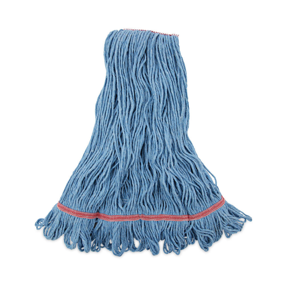 Boardwalk BWK503BLNB 1 in. Super Loop Cotton/Synthetic Fiber Wet Mop Head - Large, Blue (12/Carton)