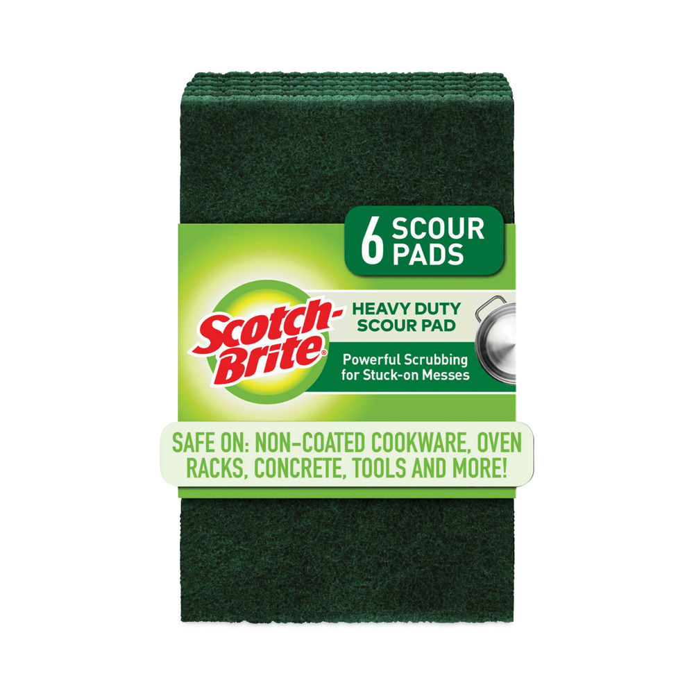 Heavy-Duty Scouring Pad, 3.8 x 6, Green, 5/Carton Heavy-Duty Scouring Pad, 3.8 x 6, Green, 5/Carton