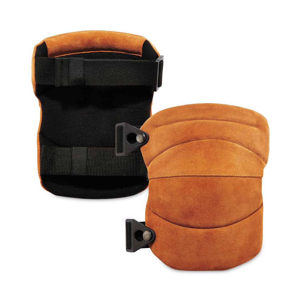 ProFlex 335 Slip-Resistant Rubber Cap Knee Pads, Buckle Closure, One Size, Black Cap, Pair, Ships in 1-3 Business Days