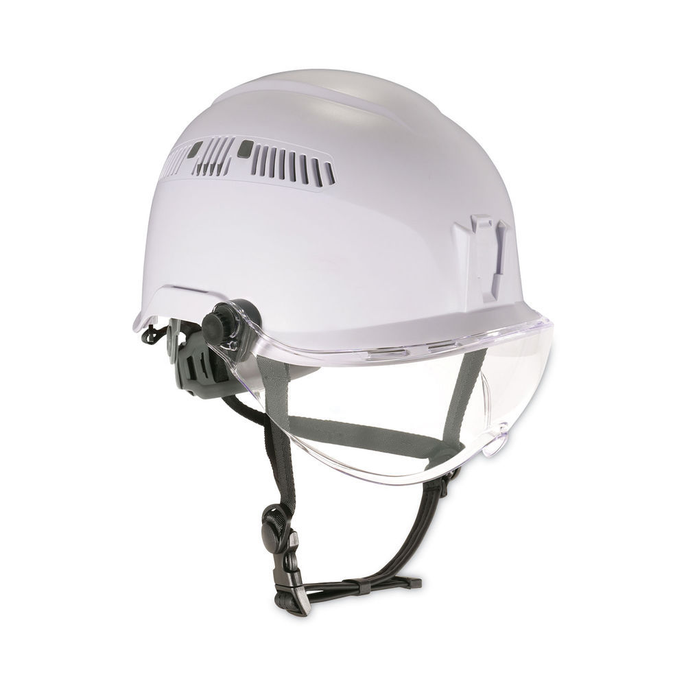 Skullerz 8975LED Class C Safety Helmet w/8981 Universal LED Headlamp, 6-Pt Ratchet Susp, Orange, Ships in 1-3 Business Days