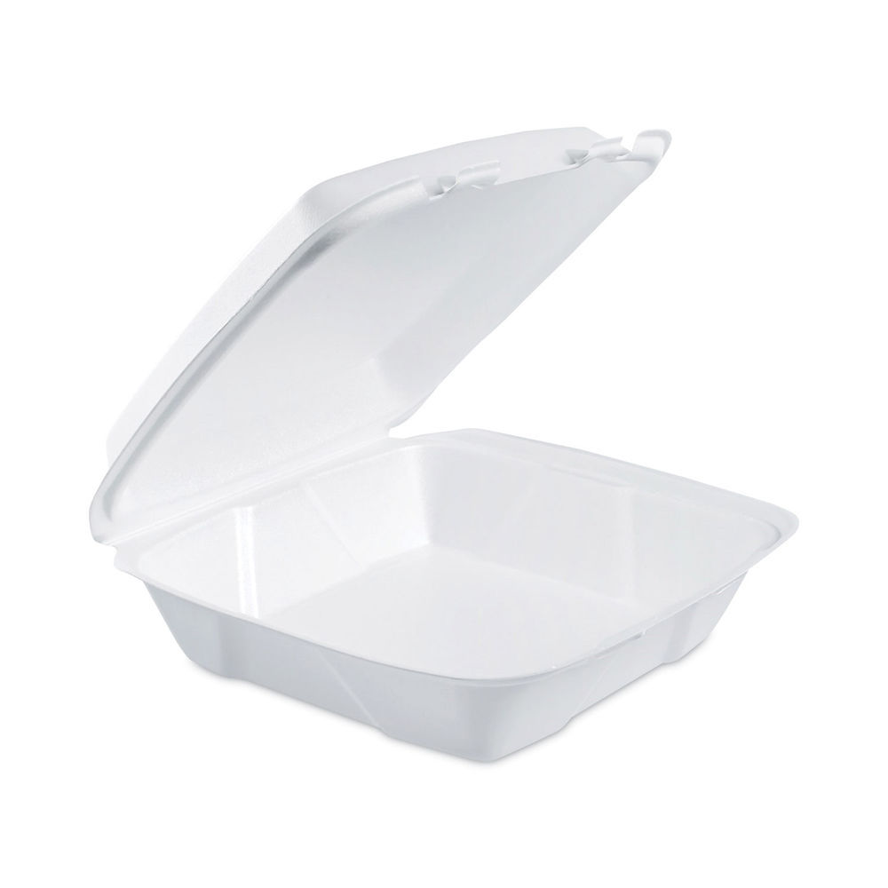 9.25 x 9.25 x 3 Foam Hinged Food Carryout Container - 1 Compartment