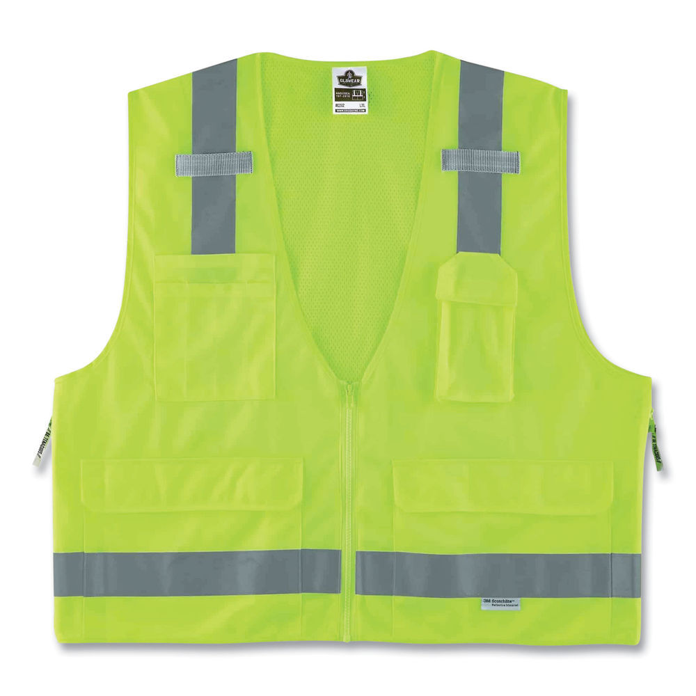 GloWear 8220Z Class 2 Standard Mesh Zipper Vest, Polyester, 4X-Large/5X-Large, Orange, Ships in 1-3 Business Days