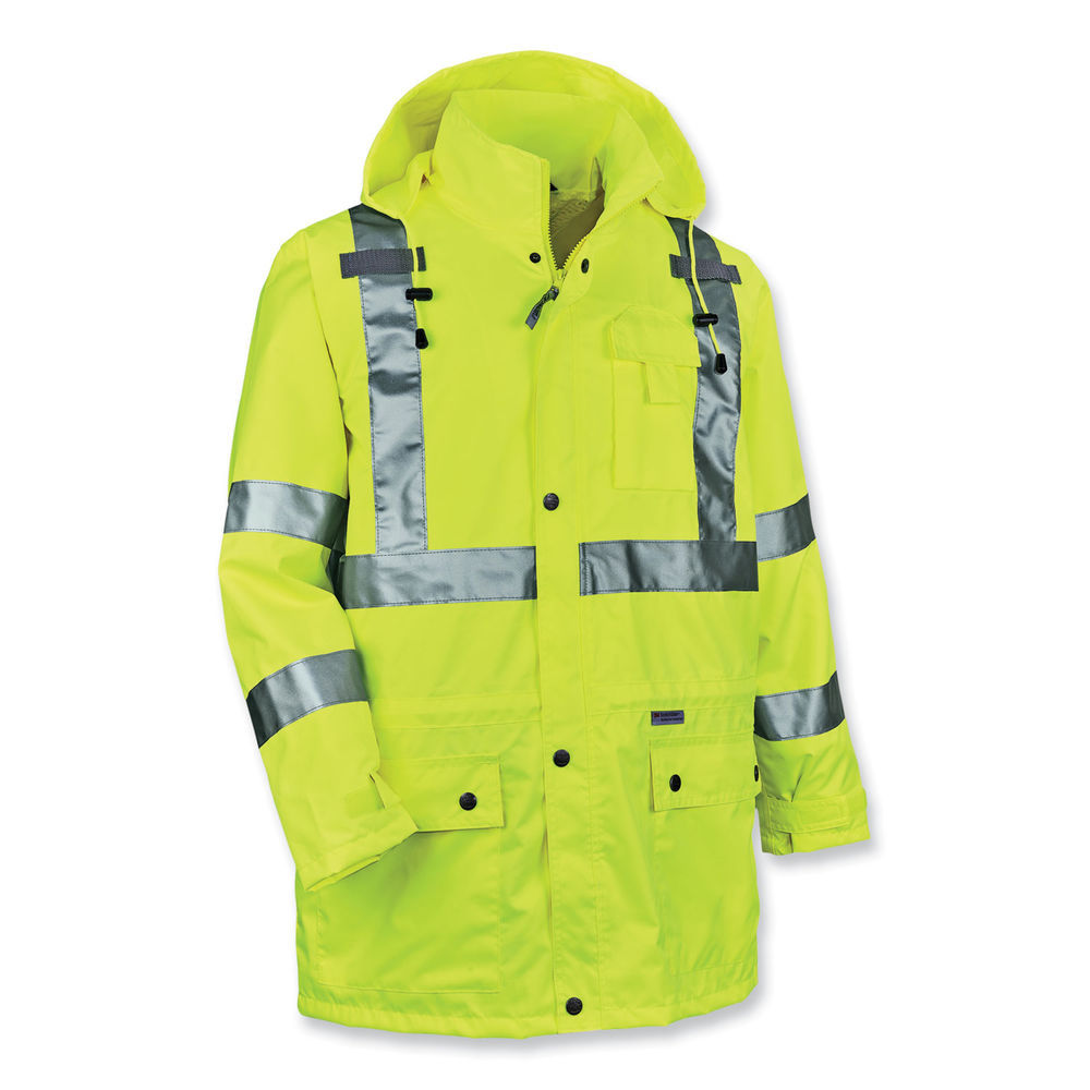 GloWear 8365 Class 3 Hi-Vis Rain Jacket, Polyester, 4X-Large, Orange, Ships in 1-3 Business Days GloWear 8365 Class 3 Hi-Vis Rain Jacket, Polyester, 4X-Large, Orange, Ships in 1-3 Business Days