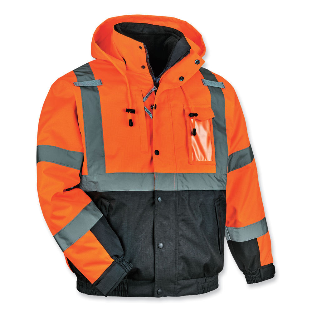 GloWear 8381 Class 3 Hi-Vis 4-in-1 Quilted Bomber Jacket, Lime, 4X-Large, Ships in 1-3 Business Days GloWear 8381 Class 3 Hi-Vis 4-in-1 Quilted Bomber Jacket, Lime, 4X-Large, Ships in 1-3 Business Days