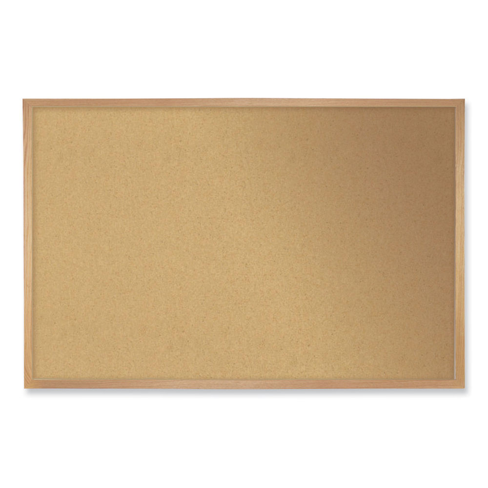 Natural Cork Bulletin Board with Frame, 96.5 x 48.5, Tan Surface, Natural Oak Frame, Ships in 7-10 Business Days