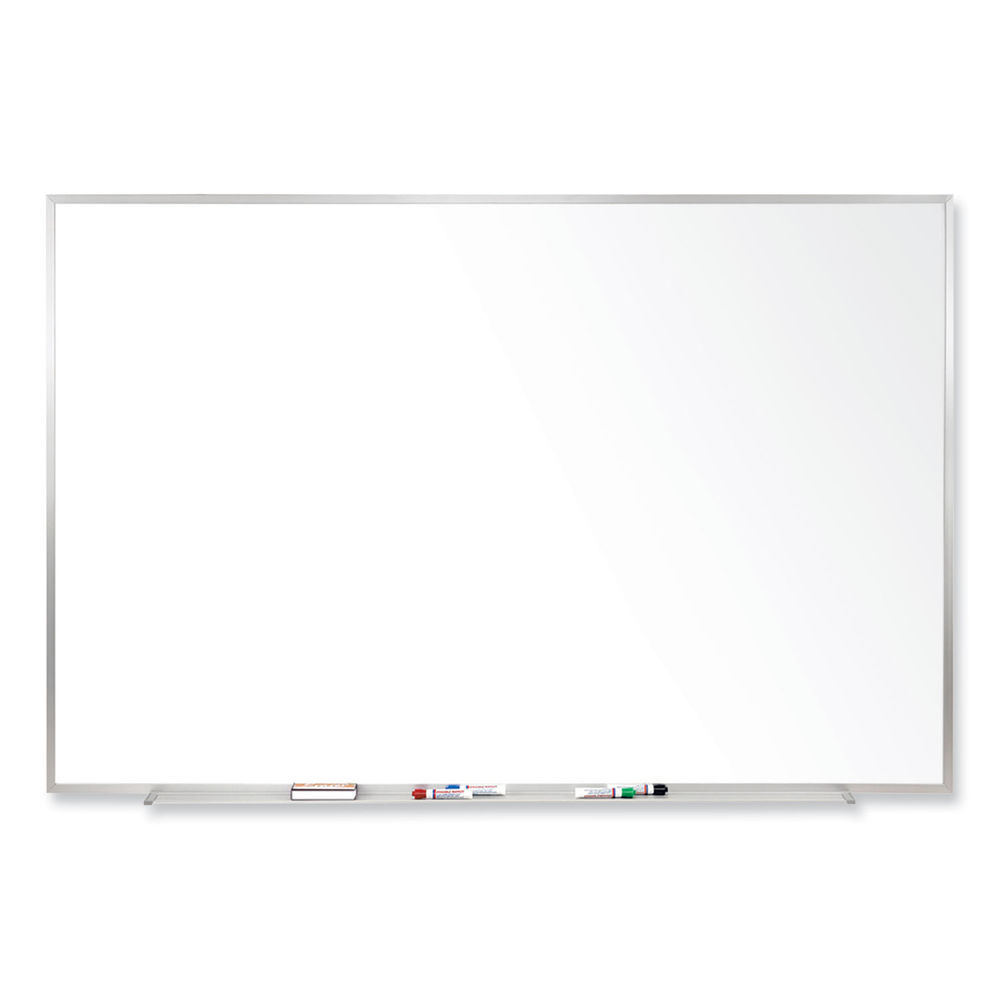 Satin Aluminum-Frame Recycled Rubber Bulletin Boards, 96.5 x 48.5, Confetti Surface, Ships in 7-10 Business Days