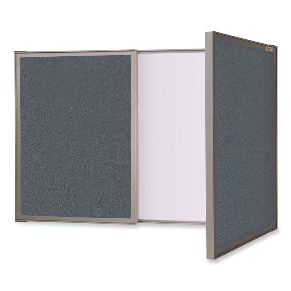 Ghent VisuALL PC Whiteboard Gray Fabric Bulletin Board