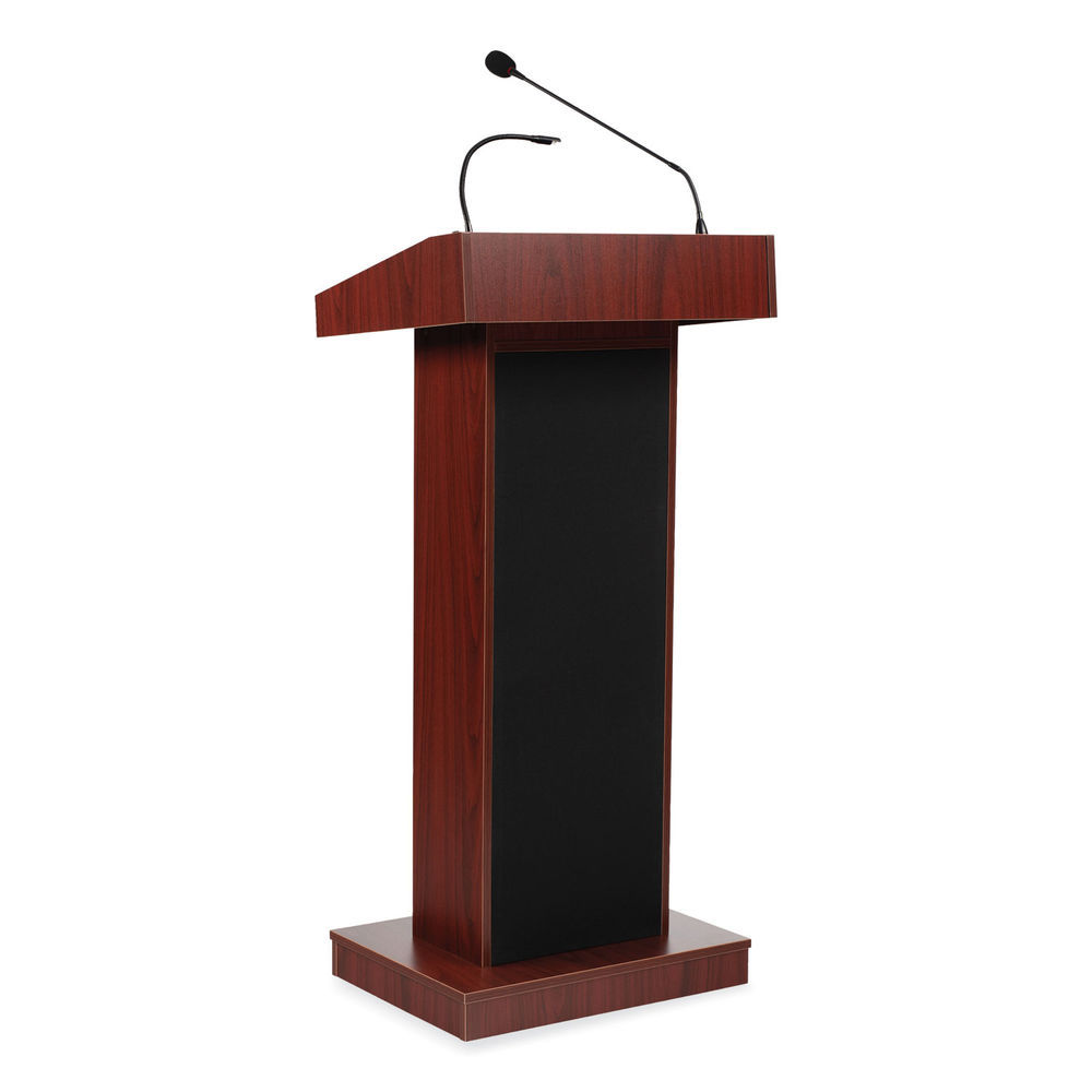 Power Plus Lectern, 22 x 17 x 46, Ribbonwood, Ships in 1-3 Business Days