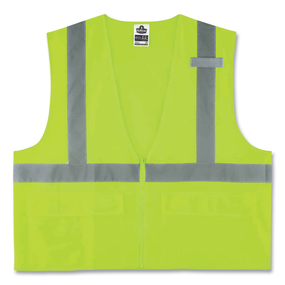 GloWear 8220Z Class 2 Standard Mesh Zipper Vest, Polyester, 4X-Large/5X-Large, Orange, Ships in 1-3 Business Days