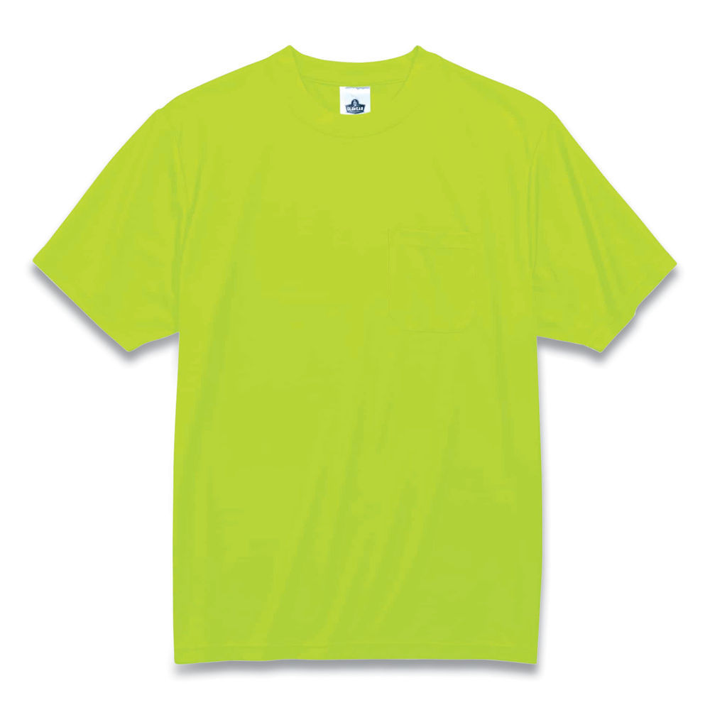 GloWear 8089 Non-Certified Hi-Vis T-Shirt, Polyester, 3X-Large, Lime, Ships in 1-3 Business Days