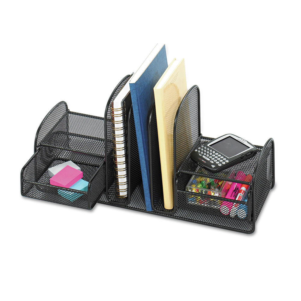 Safco 3250BL: Onyx Mini Organizer with Three Compartments, Black, 6 x