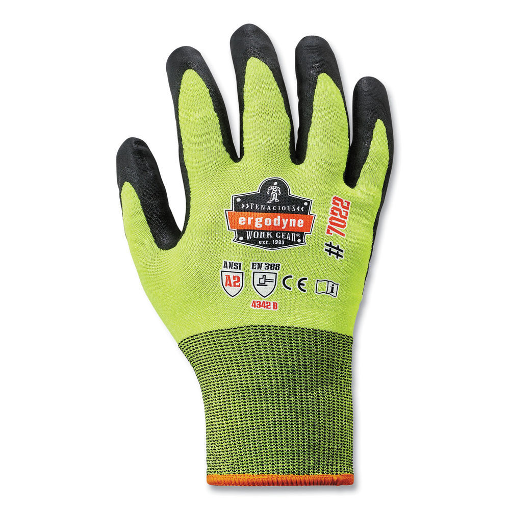 ergodyne ProFlex 7022-CASE ANSI A2 Coated CR Gloves DSX, Lime 