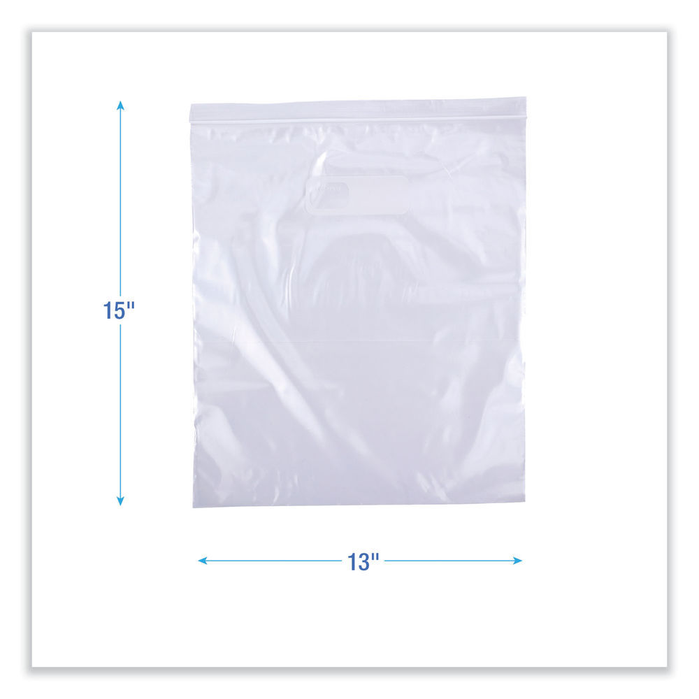 Double Zipper Storage Bags, 1 gal, 1.75 mil, 9.6 x 12.1, Clear