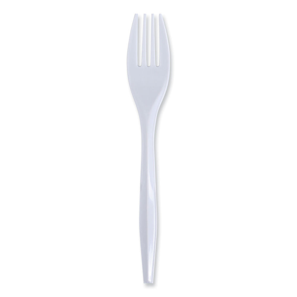 Mediumweight Polypropylene Cutlery, Fork, White, 1,000/Carton Mediumweight Polypropylene Cutlery, Fork, White, 1,000/Carton