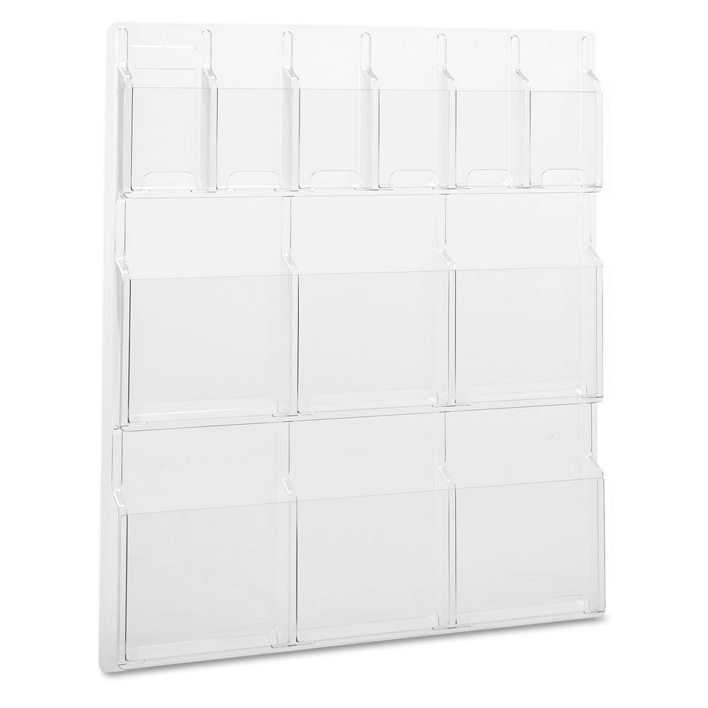 Reveal Clear Literature Displays, 12 Compartments, 30w x 2d x 49h, Clear Reveal Clear Literature Displays, 12 Compartments, 30w x 2d x 49h, Clear