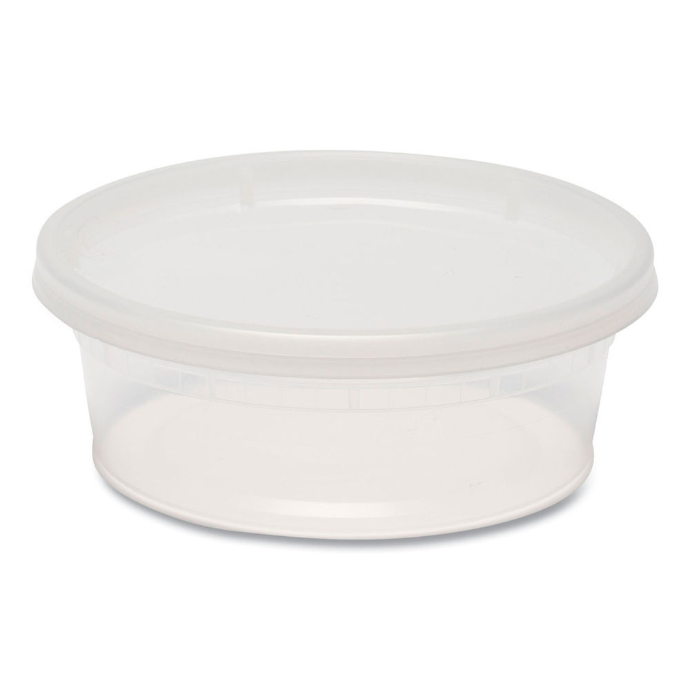 Plastic Deli Container with Lid, 8 oz, Clear, Plastic, 240/Carton Plastic Deli Container with Lid, 8 oz, Clear, Plastic, 240/Carton
