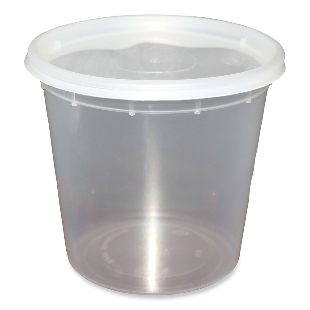 Plastic Deli Container with Lid, 24 oz, Clear, Plastic, 240/Carton Plastic Deli Container with Lid, 24 oz, Clear, Plastic, 240/Carton