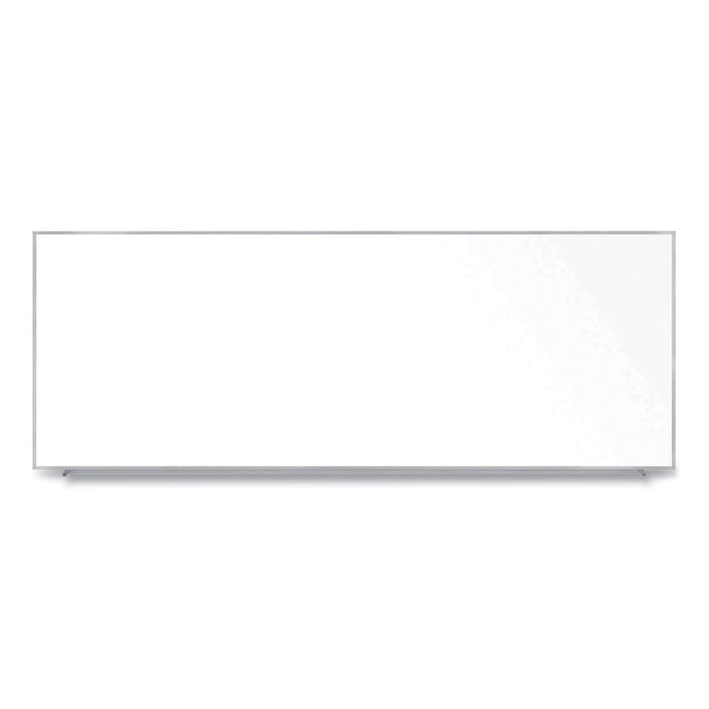 Reversible Magnetic Hygienic Porcelain Whiteboard, Satin Aluminum Frame/Stand, 72 x 48, White Surface, Ships in 7-10 Bus Days