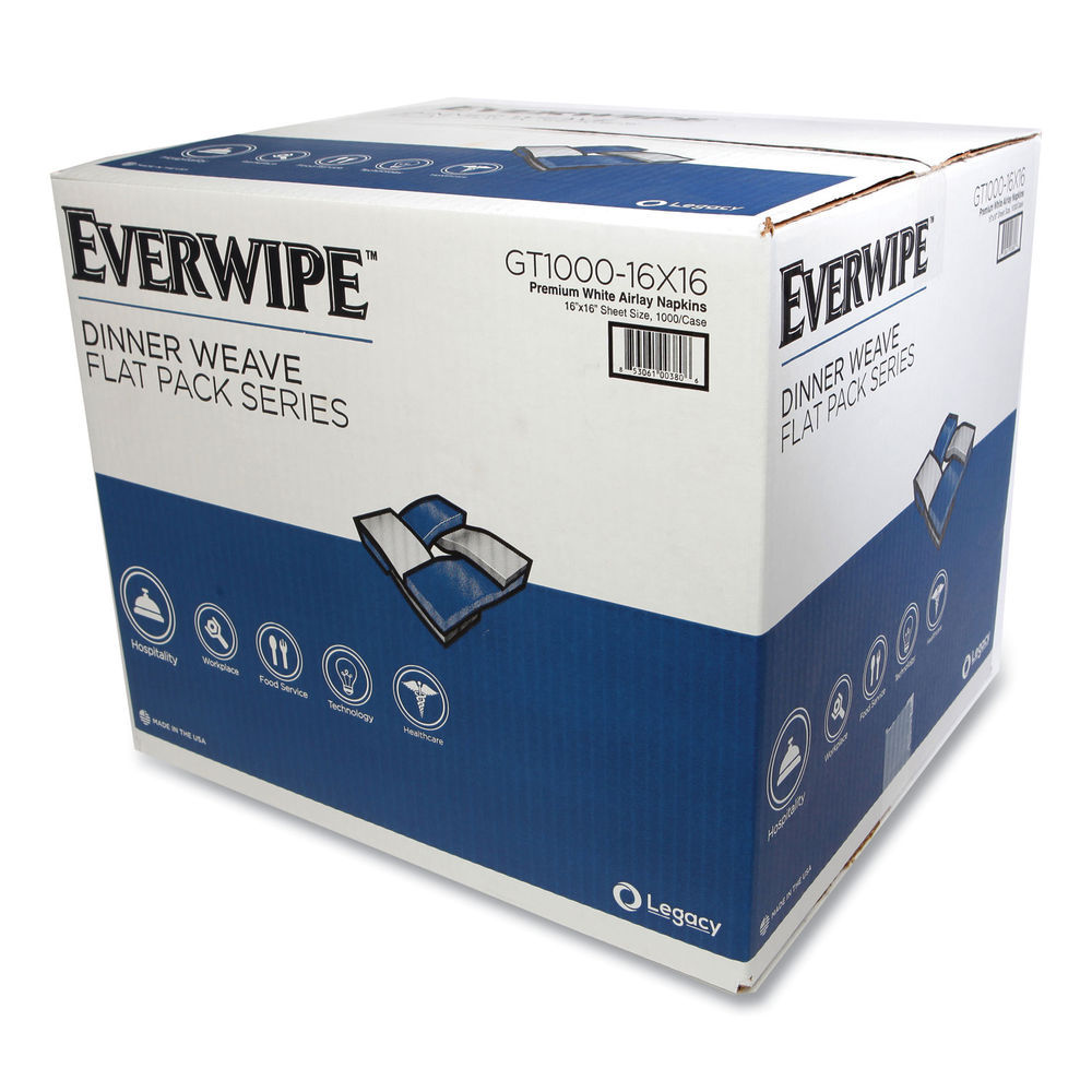 Dinner Napkins, 2-Ply, 16 x 16, White, 1000/Carton Dinner Napkins, 2-Ply, 16 x 16, White, 1000/Carton