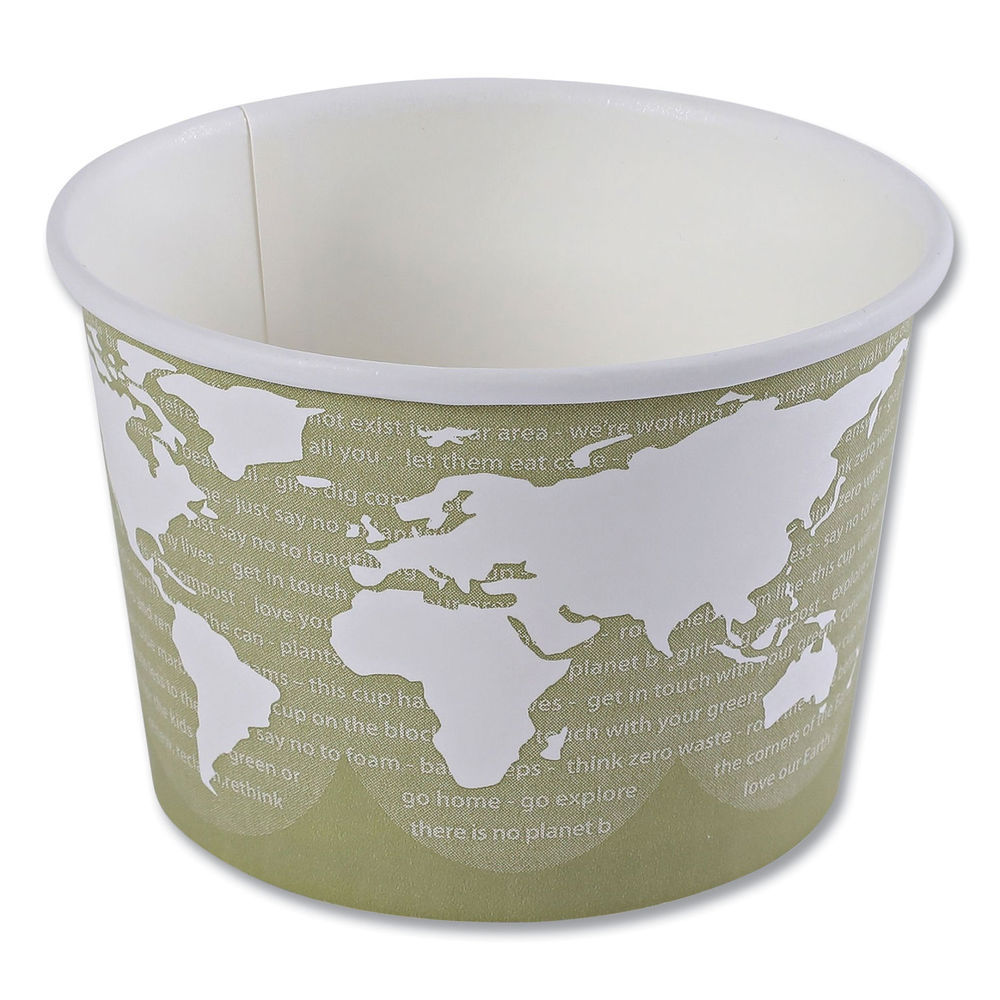 World Art Renewable and Compostable Food Container, 16 oz, 4.05 Diameter x 3 h, Seafoam, Paper, 25/Pack, 20 Packs/Carton World Art Renewable and Compostable Food Container, 16 oz, 4.05 Diameter x 3 h, Seafoam, Paper, 25/Pack, 20 Packs/Carton