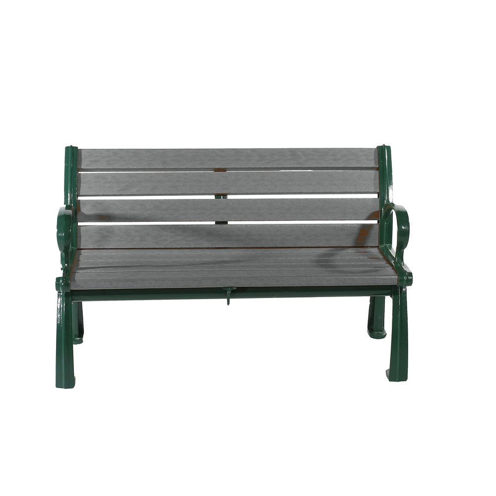 Frog Furnishings 4 Ft Gray Heritage Bench With Green Frame