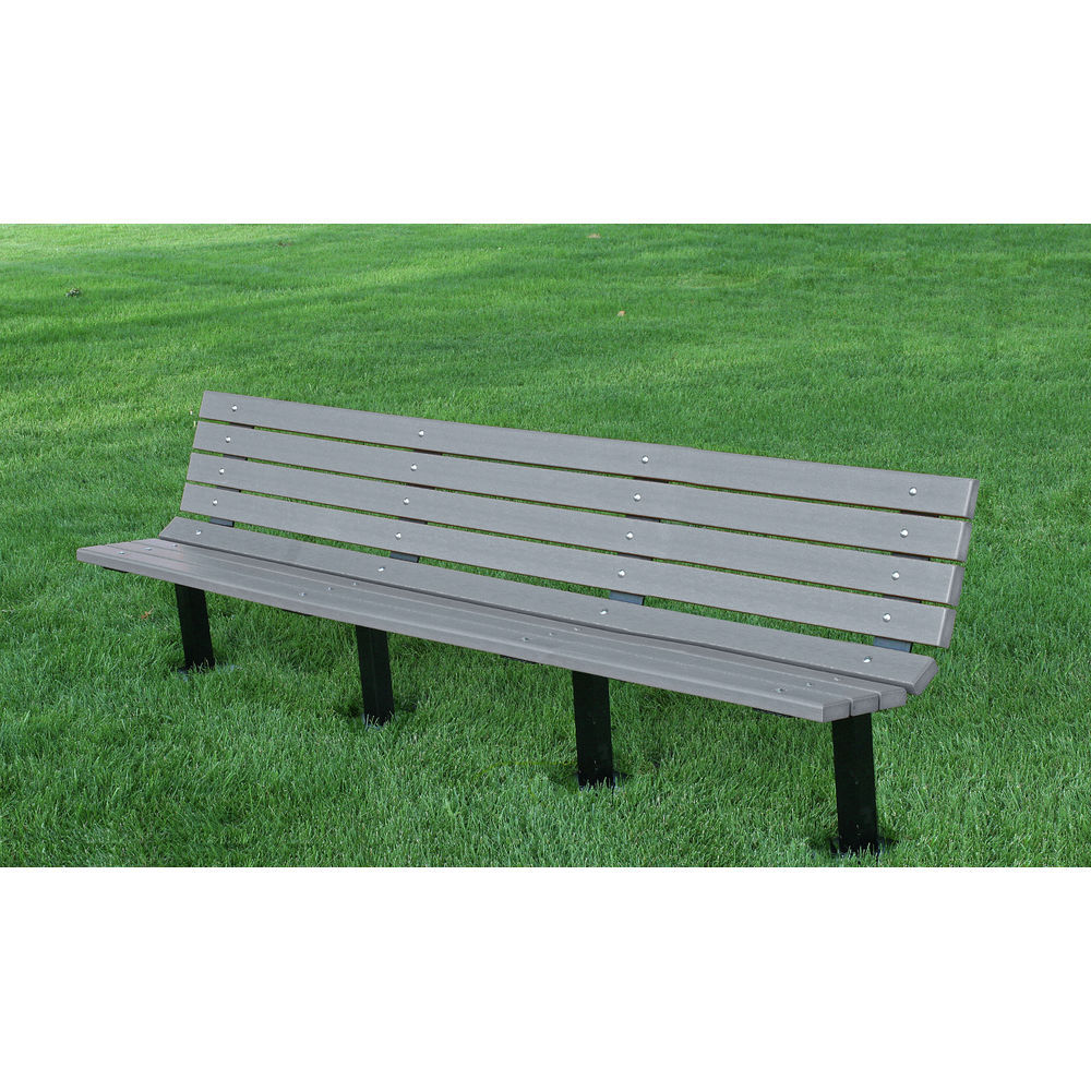 Frog Furnishings 8 ft. Gray Contour In-Ground Bench